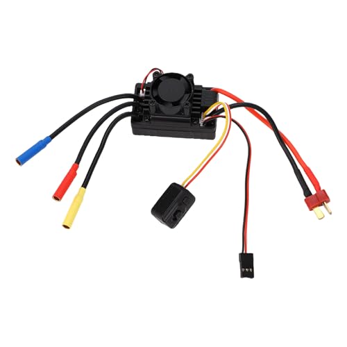 60A Brushless ESC with Fan, Water Dust Proof, 1:10 RC Short Course Truck Buggy ESC for All Weather Racing