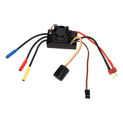 60A Brushless ESC with Fan, Water Dust Proof, 1:10 RC Short Course Truck Buggy ESC for All Weather Racing