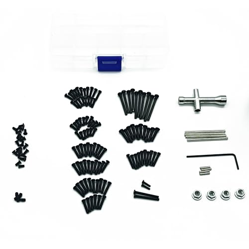 Compatible with Hyper GO RC Car Parts, 1/16 Metal Upgrade Aluminum Accessories, Replacement Parts kit for H16BM H16GT H16DR H16 MJX 16207 16208 16209 16210 (Screw Set) - color: Screw Set