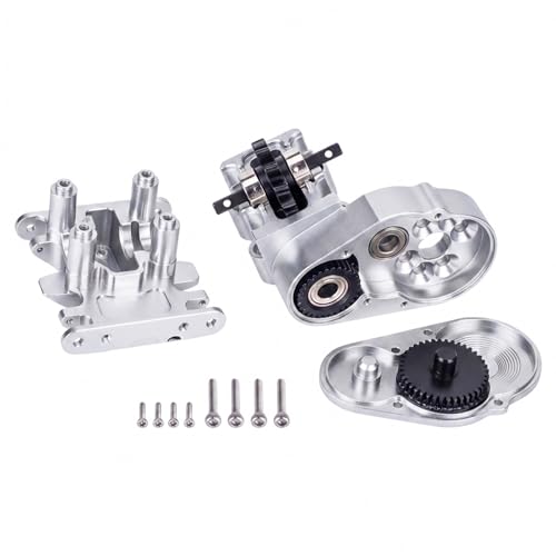 Ultralight Aluminum Transmission Skid Plate Kit,Gearbox with Metal Gears Set for 1/30 Axial SCX30 Upgrade Parts (Silver) - color: Silver