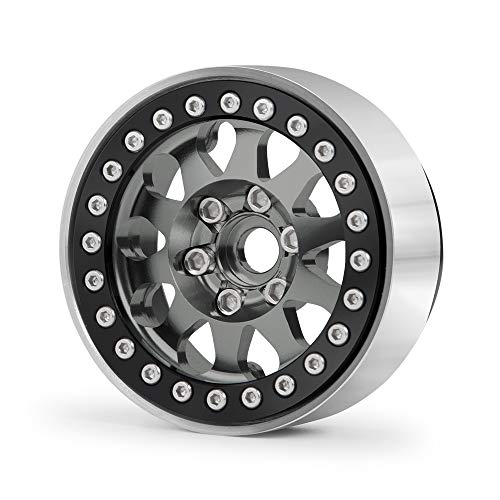RCLIONS 4pcs 1.9 Beadlock RC Aluminum Wheels Rims for TRX4,AXAIL SCX10 III AXI03007,SCX10 II 1/10th Scale RC Crawler Car Upgrade Parts