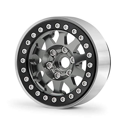 RCLIONS 4pcs 1.9 Beadlock RC Aluminum Wheels Rims for TRX4,AXAIL SCX10 III AXI03007,SCX10 II 1/10th Scale RC Crawler Car Upgrade Parts