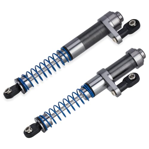 80-100mm Adjustable Threaded Oil Shocks for 1/10 RC Crawler SCX10 TRX4 D90 | CNC aluminum body with offset cap Dampers.Fits for Axial Capra VS4-10 90046 Tamiya LCG Cheater rigs.RC Car Upgrade Parts. - color: Titanium