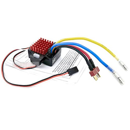 RC Car Waterproof Brushed Motor ESC for Tamiya 1/10 TT01 TT02, Brushed Motor ESC Combo Compatible with Traxxas Redcat HPI HSP SCX10