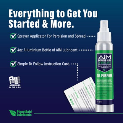AiM Extreme Duty Lubricant/Grease - 4 oz - All-Purpose Spray - Household Oil - Safe for Tools, Machinery, Garage Doors, Moving Parts - Made in the USA - size: AiM | 4oz | All Purpose