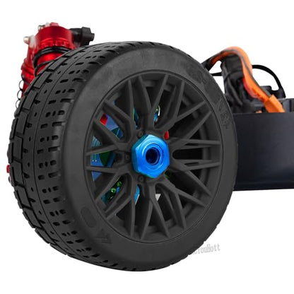 RC Tires Highway Tires for 1/8 Typhon 6s BLX,1/7 Infraction 6S BLX,Limitless RC Car,RC Wheels Set/Highway Wheel,Plastic Wheels,Black - color: Black- (Wheel Tires)