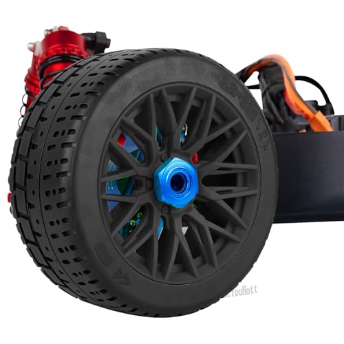 RC Tires Highway Tires for 1/8 Typhon 6s BLX,1/7 Infraction 6S BLX,Limitless RC Car,RC Wheels Set/Highway Wheel,Plastic Wheels,Black - color: Black- (Wheel Tires)