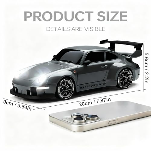 1:24 Scale RC Drift Car with LED Lights, 25km/h 4WD High Speed, Dual Batteries 50+ Min Play, 2.4GHz Remote Control, Multi-Surface Drift Tires, Racing Toy Vehicle for Adults Boys Girls, Silent Partner - color: 1:24 Silent Partner