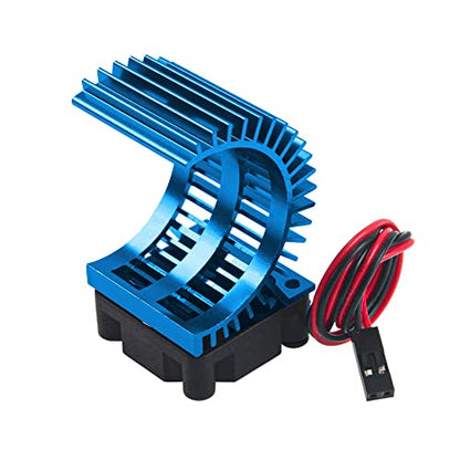 RC Motor Heatsink 540 545 550 Brushless Brushed Electric Engine Heat Sink with 5-6V Cooling Fan Compatible with Traxxas HSP HPI Wltoys Himoto Axial Tamiya 1/10 RC Crawler Truck Car (Blue) - color: Blue