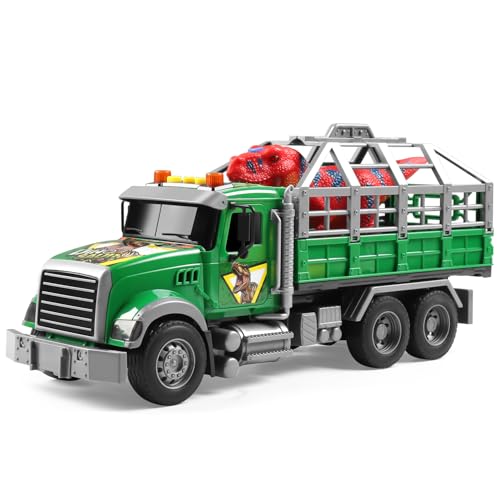 Dwi Dowellin Toy Truck Transport Cars Carrier with Dinosaur for Kids Toddlers,Birthday Gifts for Boy Toddler Child 3 4 5 6 Years Old - style: dinosaur truck