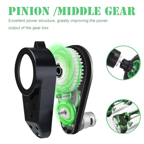 2 Pcs 24V Electric Powered Wheels Upgrade Motor Gearbox 24v RS555 High Speed Drive Engine Gearbox Motor Upgrade for Jeep Ride On