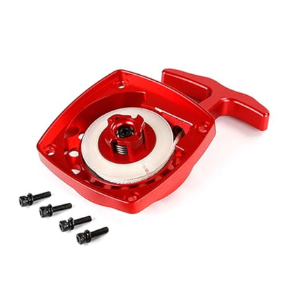 CNC Metal Easy Start Pull Starter (Red) | for 1/5 HPI ROFUN ROVAN KM BAJA Losi 5ive T FG Zenoah CY 32CC 36CC Engine Rc Car Parts - color: Red