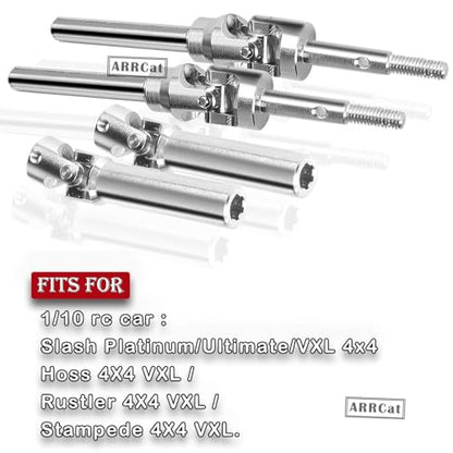 Stainless Steel Rear Drive Shaft CVD for 1/10 Rustler VXL 4X4 2WD/Stampede VXL 4X4 2WD/Hoss VXL 4X4 2WD/Slash Platinum/Ultimate/VXL 4x4 2WD RC Car,ARRCat Upgrades Part