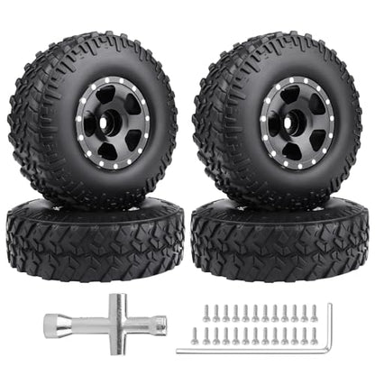 HobbyPark 1.0 Beadlock Wheels for TRX4M AX24 SCX24 FCX24 Enduro24 1/18 1/24 RC Crawler Car (Style A with Tires) - style: Style A with Tires