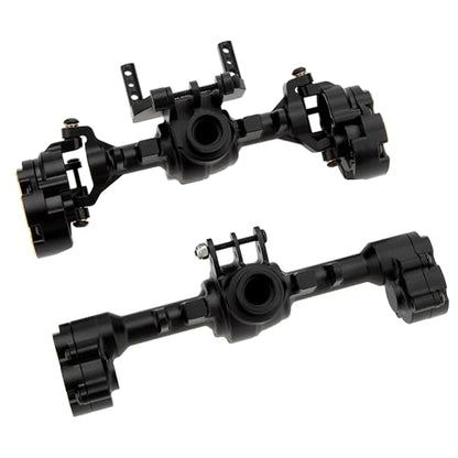 MEUS RACING Ascent 18 Axle Housing with Diff Covers and Steering Knuckles for for Redcat Ascent-18 Apex Upgrades 1/18 RC Crawler (Black) - color: Black