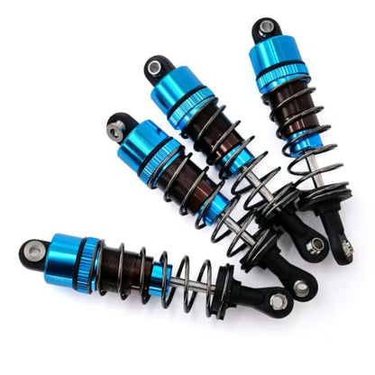 4PCS Oil Filled RC Shocks for 1/10 RC Cars, Adjustable Aluminum Shock Absorbers for Buggy Truggy Touring Drift Cars Monster Trucks (Blue 70mm)