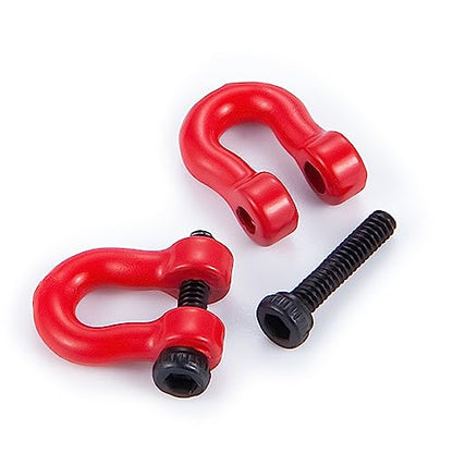 2Pairs Aluminum Tow Hooks D-Ring Hitch Tow Shackles | For TRX4M 1/18 Bronco Defender, RC Crawler Car