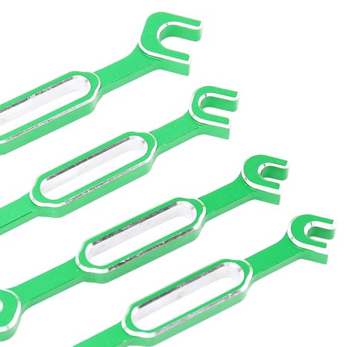 RC Car Wrench, 4PCS Aluminum Alloy Turnbuckle Nut Ball Joint Remover Spanner 3.0 to 6.0mm, with Double End Design, for RC Crawler Car Boat Drone Maintenance (Green) - color: Green