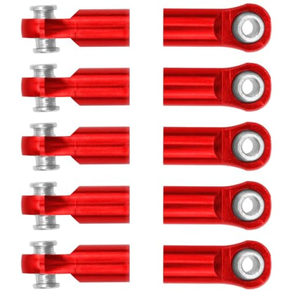10Pcs ShareGoo M4 Ball Joint,M4 Tie Rod End 4mm Thread 4.0xL22mm Ball Head Holder Link Compatible with Arrma kraton Senton Axial SCX10 Traxxas 1/10 RC Car (Red) - color: Red
