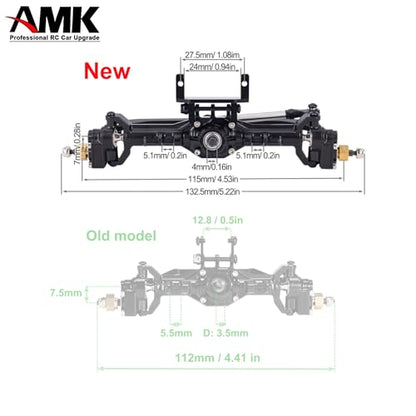AMK Extended 20mm TRX4M Portal Axle,109.6g Aluminum CNC TRX4M Axle, TRX4M Portal Axles with Two Servo Mount Options, for 1/18 RC CrawlerCar TRX4M Axle Upgrade Parts