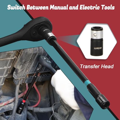 Magnetic Nut Driver Set 23Pcs, Metric 6-15mm & SAE 1/4"-9/16" | 6" Extra Long Impact Bits with Strong Magnet, 1/4" Hex Shank for Drill, for Car Maintenance & Furniture Assembly - size: 23pcs Nut Driver Set