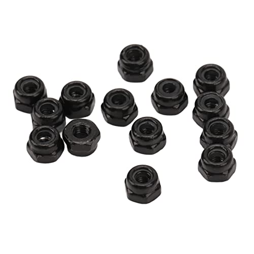40Pcs RC Wheel Lock Nut Iron M2.5 Hex Accessory Set Kit for 1/18 Climbing Car - and (Black)