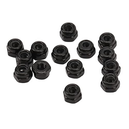 40Pcs RC Wheel Lock Nut Iron M2.5 Hex Accessory Set Kit for 1/18 Climbing Car - and (Black)