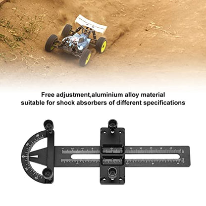 RC Absorber Measuring Tool, Aluminium Alloy Shock Absorber Balance Measurement Tool Adjustable Wheel Height Camber Gauge for RC Car (17 X 6cm / 6.69 X 2.36in)(Black)