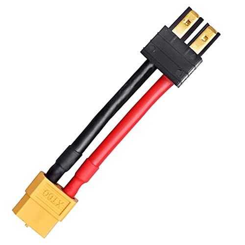 2 Pair RC LiPo Battery Connector Adapter Compatible with Traxxas Plug Battery to XT60 Male Female Connectors ESC Charger