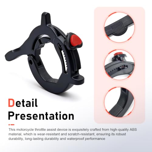 Motorcycle Cruise Control Assist, Motorcycle Throttle Lock, Adjustable Grip Clamp, Universal for Motorcycle Throttle Cruise Control Accessories (Black)