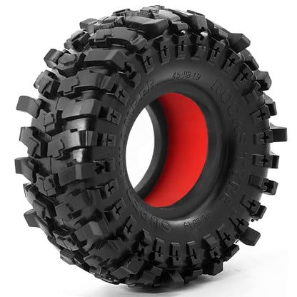 REDSPIDER 1.9 Crawler Tires （4pcs）， Soft Rubber Mud 1.9 Tires OD 118 * 45MM For RC Crawler Car Traxxas TRX4 Axial SCX10 SCX10 II RC4WD D90 D110 TF2 Tamiya CC01 Gen8 (Red silicone insert) - color: Red silicone insert