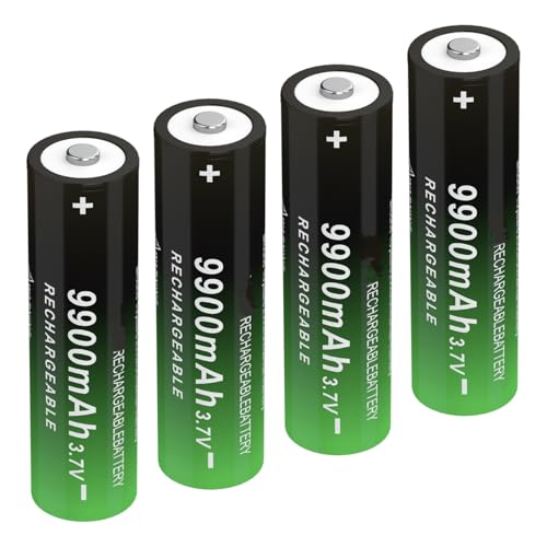 Battery for 4 Pack 9900 mAh Battery Ni-MH Rechargeable, Button Top NiMH Batteries, High Capacity Battery for LED Flashlights, Mini Fans, Toys, Remote Control, Electronic Devices, RC Car, Doorbell