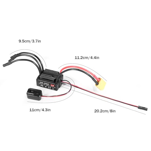 RiToEasysports Brushless ESC for RC Cars, Waterproof Electronic Speed Controller with XT60 Plug for Off-Road Crawling and Mud Racing - color: Black Xt60 Plug