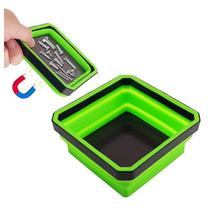 Magnetic Tray for Screws,Collapsible Magnetic Parts Tray with Double-Sided Base,Multifunctional Magnetics Tool Trays for Organizing Parts for Automotive Repair,Garage,Workshop