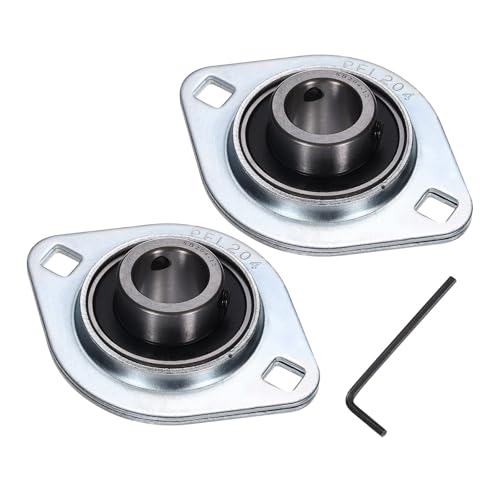 uxcell 2Pcs SBPFL204-12 Pillow Block Bearings 3/4" Bore Bearing Units Steel Flange Mounted Bearing Housing with Wrench - size: SBPFL204-12 (3/4" ID)