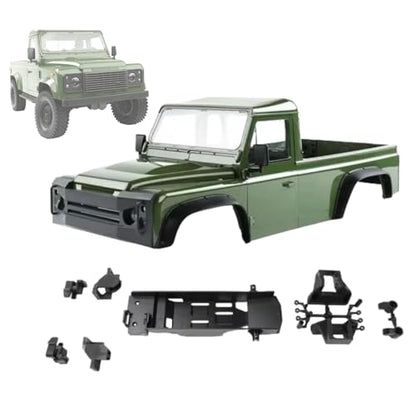 Hard Body Single Cab 324mm wheelbase, 2-Door Pickup Truck Body Shell for 1/10 RC Crawler Car, for Traxxas TRX4 Defender Bronco Upgrade (Green) - color: Green