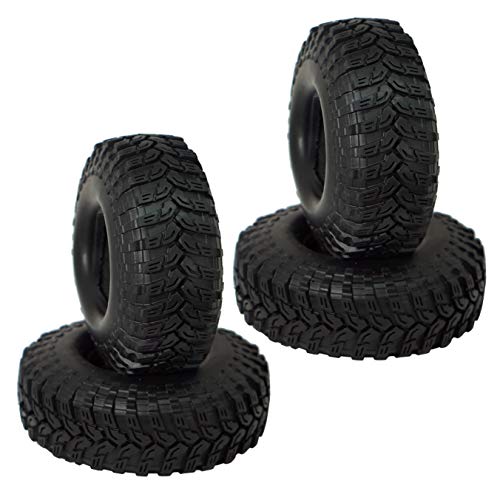 4Pack Vgoohobby Super Larger 4.48" Outer Diameter RC Crawler Tires,1.9" Tires with Foam Inserts Compatible with Axial SCX10 90047 D90 D110 Tamiya CC01 Traxxas TRX-4 1/10 RC Crawler Truck