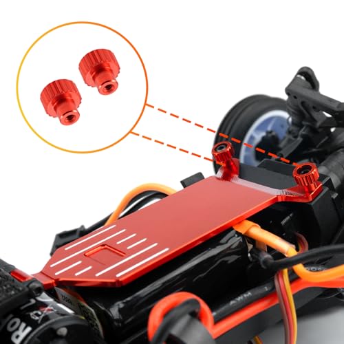 Aluminum Alloy RC Receiver Mount Plate Upgrade Parts, Red | For Losi 1/24 Micro-B, RC Car Buggy - color: Red
