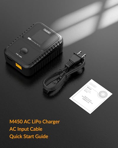 50W LiPo Balance Charger, 5A 2-4S RC Battery Charger Discharger for 2S 3S 4S LiPo/LiHV/Life Battery Smart Hobby Charger (M450)
