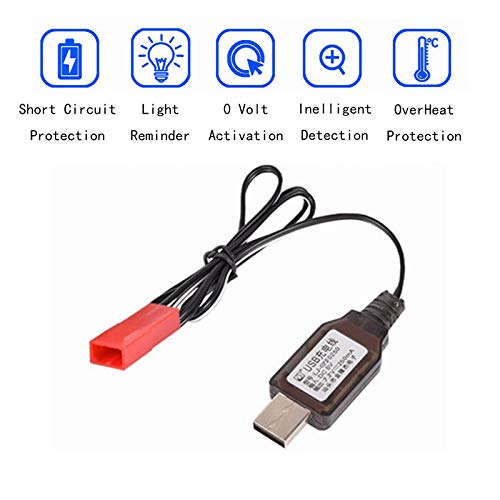 7.2V 700mAh Ni-Cd Rechargeable AA Battery Pack with JST Plug for HAK104 RC Stunt Master Car with USB Charge Cable