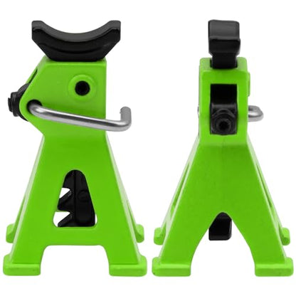4Pcs ShareGoo 1/24 RC Scale Toy Decoration Metal RC Mini Toy Jack Stands Simulation Compatible with 1/18 1/24 RC Crawler SCX24 AX24 TRX4M FCX24 RC Crawler Car (Green) - color: Green
