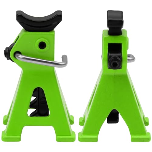4Pcs ShareGoo 1/24 RC Scale Toy Decoration Metal RC Mini Toy Jack Stands Simulation Compatible with 1/18 1/24 RC Crawler SCX24 AX24 TRX4M FCX24 RC Crawler Car (Green) - color: Green