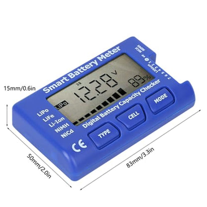 5 in 1 Smart Digital Battery Meter Capacity Tester with Large LCD Display - Multifunction for LiPo/LiFe/Li-ion/NiMH/NiCd Batteries