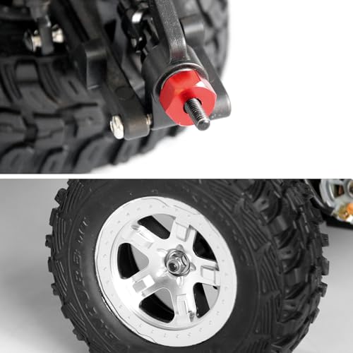 OGRC Anodized Aluminum Hex Wheel Hubs 12mm Upgrade and M4 Flanged Lock Nuts Washers Set for Traxxas Slash 4X4 Stampede Rustler Rally VXL and Nitro 4-Tec 4WD 1/10 RC Car (Replacement of 1654 3647)