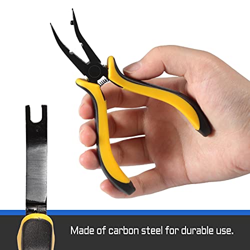 5" Micro RC Ball Link Pliers Model Repair Tool | Curved Tip Bent Head, Ball Link Clamp Tool for RC Vehicles Helicopter Airplane Car Repair