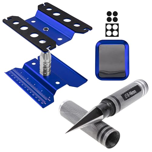 0-14mm Aluminum Alloy Expanding Hole Puncher Opener Reamer Tools with Protective Sleeve & RC Car Work Stand Repair Workstation 360 Degree Rotation Lift with Screws Tray