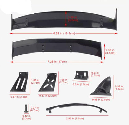 Universal 1/10 RC Car Body Wing Spoiler Body Shell Rear Spoiler Tail Wing Side Mirror Toy Vehicles Upgrade Parts