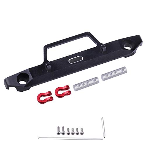 HobbyPark Metal Aluminum Front Bumper with D-Ring Tow Shackle, Replacement for Axial SCX24 1/24 RC Crawler Car