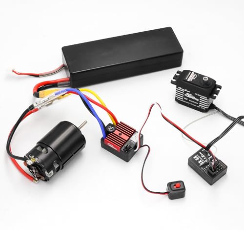 60A Brushed ESC 2-3S Electronic Speed Controller Waterproof ESC for 370 380 540 550 Brushed Motor 1/10 Remote Control Car Truck (Red) - color: Red