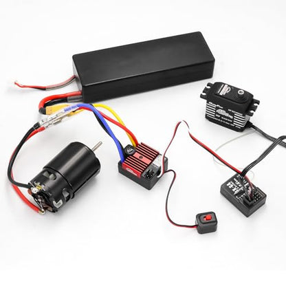 60A Brushed ESC 2-3S Electronic Speed Controller Waterproof ESC for 370 380 540 550 Brushed Motor 1/10 Remote Control Car Truck (Red) - color: Red